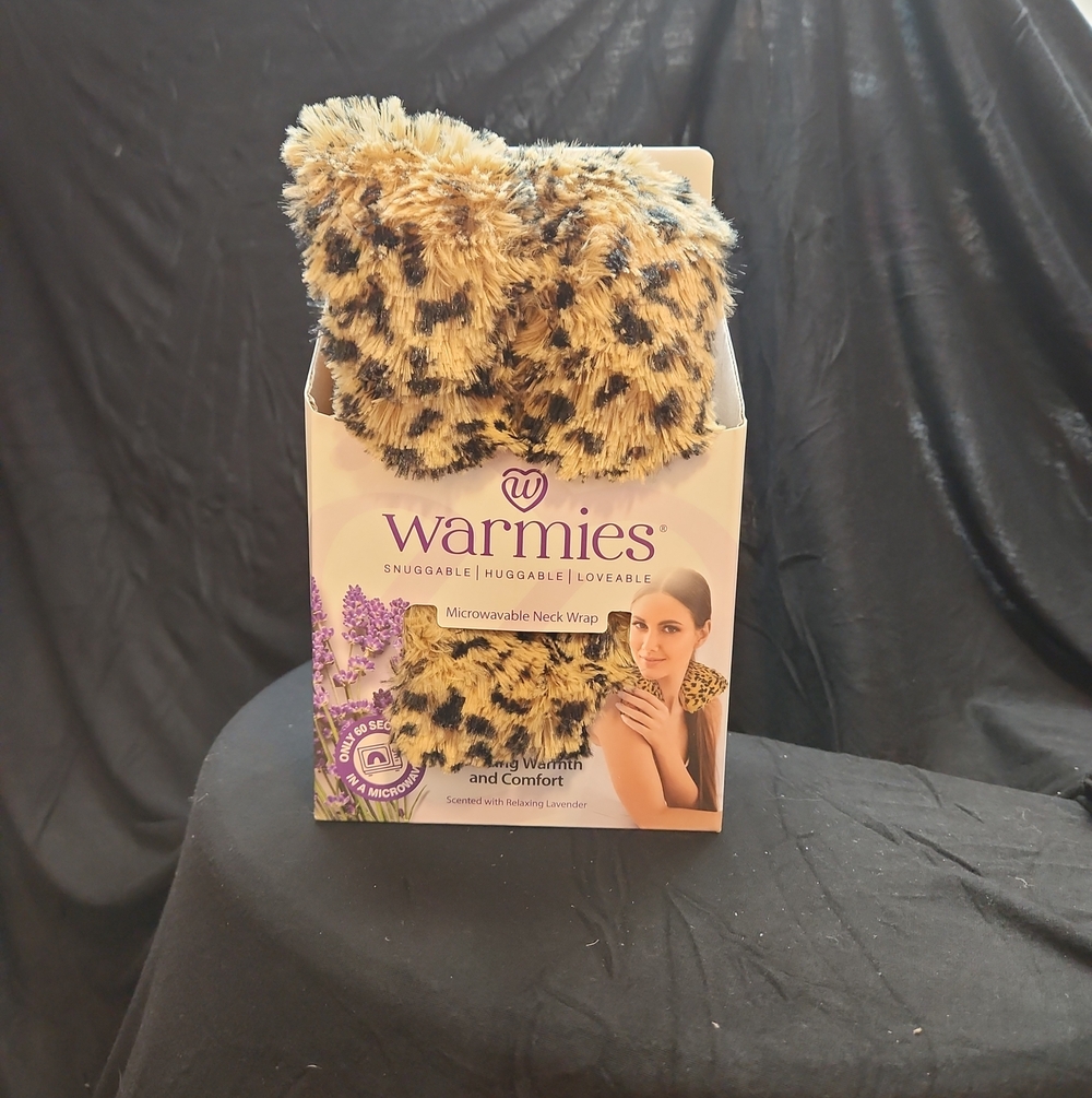 Warmies Leopard Print Microwavable Neck Wrap - Plush Beige Brown